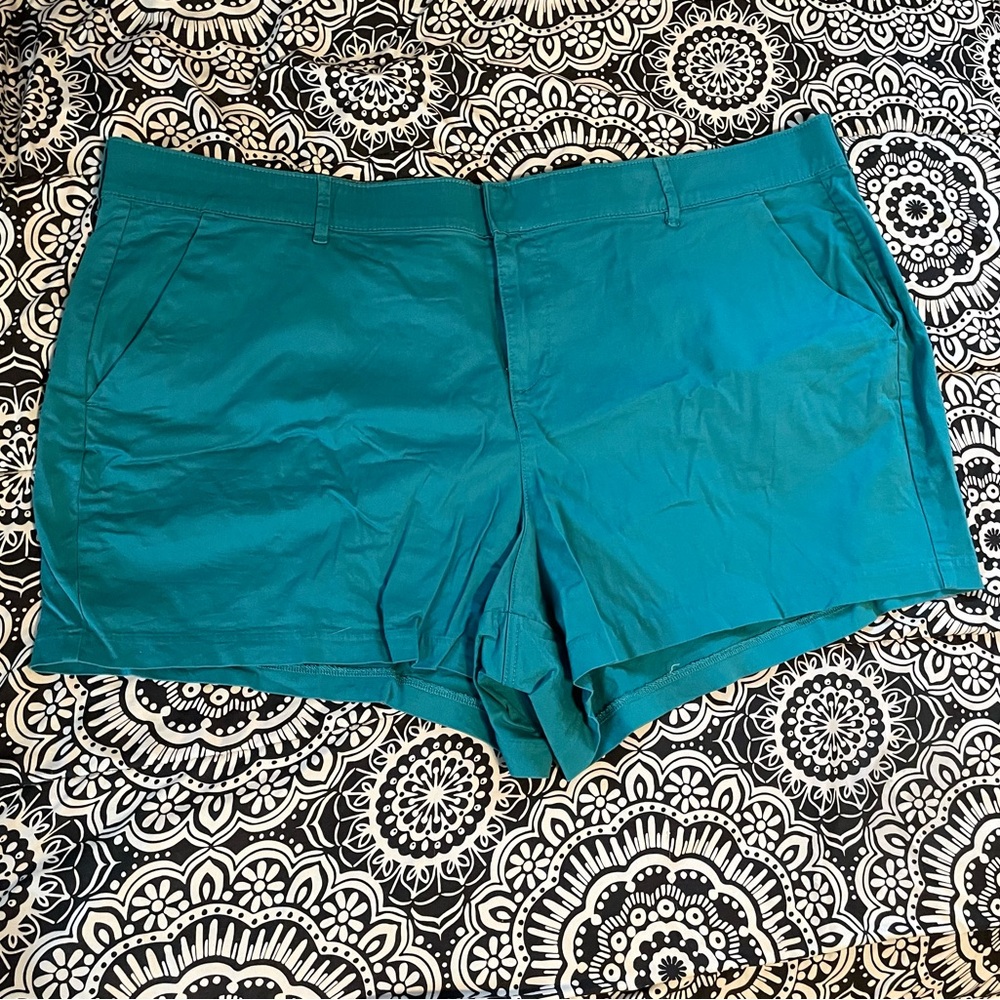 Torrid Teal Twill Shorts